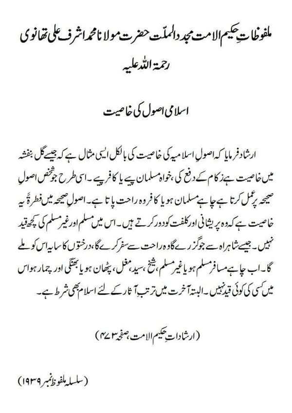 اسلامی اصول کی خاصیت اسلامی اصول کی خاصیت