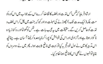 نفس کو گناہوں کی لذت سے باز رکھنے کا آسان طریقہ